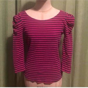 Vintage Y2K Betsey Johnson red /navy striped top M